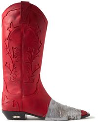 Enfants Riches Deprimes - Embellished Panelled Leather Cowboy Boots - Lyst