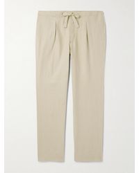 STÒFFA - Straight-leg Linen-twill Drawstring Trousers - Lyst
