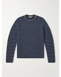 AURALEE - Striped Ribbed Wool And Cashmere-Blend Sweater - Lyst