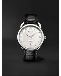 Hermès Arceau Automatic 40mm Stainless Steel And Alligator Watch - White