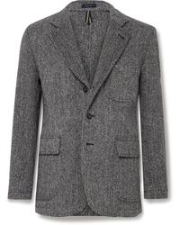 Drake's - Mk. Vii Games Slim-fit Herringbone Virgin Wool Tweed Blazer - Lyst