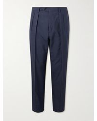 Brioni - Ischia Straight-leg Pleated Silk Suit Trousers - Lyst