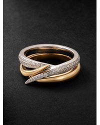 Shaun Leane - Interlocking Duo 18-karat White And Yellow Gold Diamond Ring - Lyst