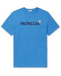 Moncler - Slim-fit Logo-flocked Cotton-jersey T-shirt - Lyst