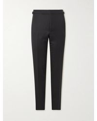 Tom Ford - Straight-Leg Grain De Poudre Wool And Mohair-Blend Tuxedo Trousers - Lyst