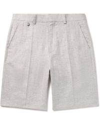 Agnona - Straight-leg Linen-twill Bermuda Shorts - Lyst