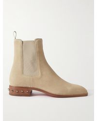 Christian Louboutin - So Samson Studded Suede Chelsea Boots - Lyst
