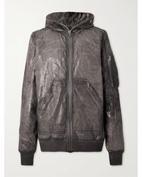 Rick Owens - Garment-Dyed Foil Coated Cotton-Poplin Hooded Bomber Jacket - Lyst