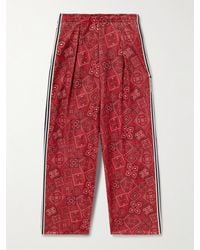 Kapital - Wide-Leg Striped Webbing-Trimmed Bandana-Print Tech-Jersey Track Pants - Lyst