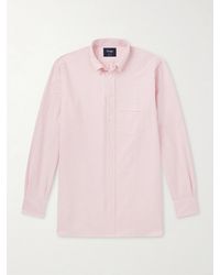 Drake's - Button-Down Collar Striped Cotton Shirt - Lyst