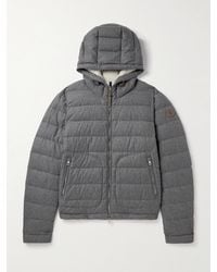 Moncler - Redessau Logo-appliquéd Quilted Flannel Hooded Down Jacket - Lyst