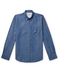 Officine Generale - Bart Button-Down Collar Washed Lyocell-Chambray Shirt - Lyst