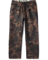 Acne Studios - Wide-Leg Distressed Coated Jeans - Lyst