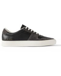 Common Projects - Bball Suede-trimmed Leather Sneakers - Lyst