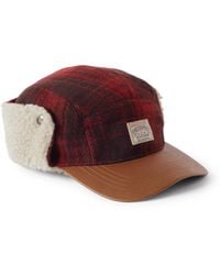 Polo Ralph Lauren - Polo Country Logo-Appliquéd Checked Leather-Trimmed Fleece And Wool Hat - Lyst