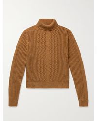 Etro - Cable-knit Wool Rollneck Sweater - Lyst