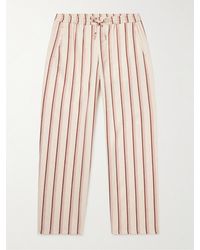 A Kind Of Guise - Samurai Straight-leg Striped Linen And Cotton-blend Drawstring Trousers - Lyst