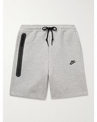 Nike - Gerade geschnittene Shorts aus "Tech Fleece"-Material aus einer Baumwollmischung mit Kordelzugbund und Logoprint - Lyst