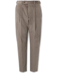 Paul Smith - Straight-Leg Pleated Stretch Cotton And Wool-Blend Corduroy Trousers - Lyst