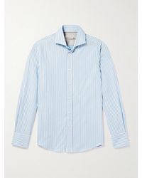 Brunello Cucinelli - Schmal geschnittenes Hemd aus gestreiftem Baumwoll-Oxford - Lyst