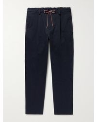 Moncler - Pleated Shell-trimmed Cotton-blend Twill Drawstring Trousers - Lyst