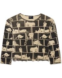 Enfants Riches Deprimes - Diary Cropped Printed Cotton-Jersey T-Shirt - Lyst