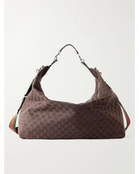 Gucci - Brera Leather-Trimmed Canvas-Jacquard Tote Bag - Lyst