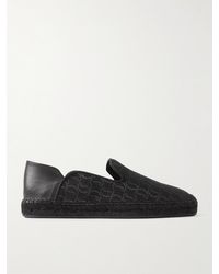 Christian Louboutin - Varsi Espadon Collapsible-heel Logo-jacquard Canvas And Leather Espadrilles - Lyst