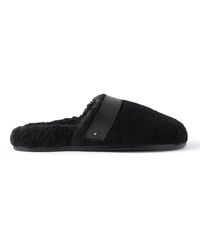 MR P. - Leather-Trimmed Shearling Slippers - Lyst