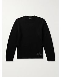 A.P.C. - Edward Logo-print Virgin Wool Sweater - Lyst