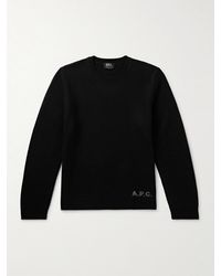 A.P.C. - Edward Logo-print Virgin Wool Sweater - Lyst