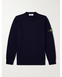 Stone Island - Logo-Appliquéd Wool-Blend Sweater - Lyst