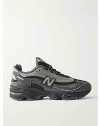 New Balance - M1000 Logo-Appliquéd Mesh And Leather-Trimmed Suede Sneakers - Lyst