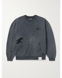 Neighborhood - Savage Sweatshirt aus Baumwoll-Jersey in Distressed-Optik mit Logostickerei und Applikation - Lyst