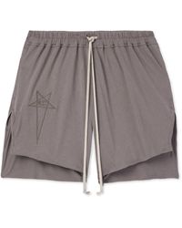 Rick Owens - Champion Dolphin Logo-embroidered Organic Cotton-jersey Shorts - Lyst