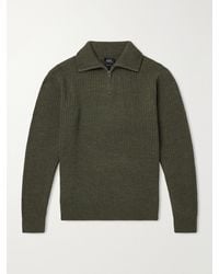 A.P.C. - Virgin Wool Half-Zip Sweater - Lyst