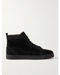 Christian Louboutin - Louis Logo-embellished Suede High-top Sneakers - Lyst