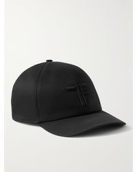 Tom Ford - Leather-trimmed Logo-embroidered Cotton-canvas Baseball Cap - Lyst