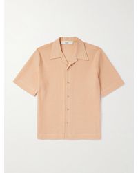 Séfr - Noam Camp-collar Waffle-knit Cotton-blend Shirt - Lyst
