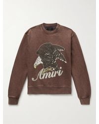Amiri - Glittered Logo-print Cotton-jersey Sweatshirt - Lyst