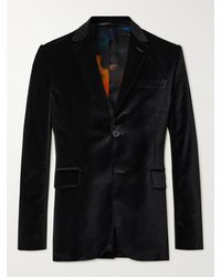 Paul Smith Slim-fit Cotton-velvet Tuxedo Jacket - Black