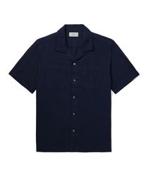 MR P. - Michael 2 Convertible-Collar Cotton And Linen-Blend Twill Shirt - Lyst