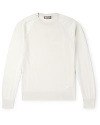 Canali - Waffle-Knit Cotton And Silk-Blend Sweatshirt - Lyst