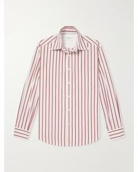 Brunello Cucinelli - Striped Cotton-Poplin Shirt - Lyst