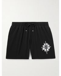 Amiri - Starburst Straight-Leg Mid-Length Logo-Print Swim Shorts - Lyst
