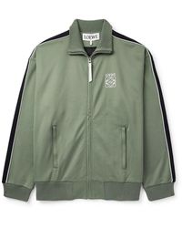Loewe - Twill-Trimmed Logo-Embroidered Tech-Jersey Track Jacket - Lyst