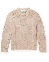 FRAME - Grid Merino Wool Sweater - Lyst
