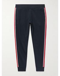 Moncler - Tapered Striped Cotton-Jersey Sweatpants - Lyst