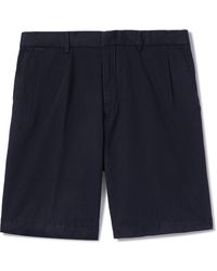 ZEGNA - Straight-leg Pleated Cotton And Linen-blend Twill Shorts - Lyst