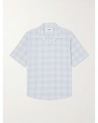 Corridor NYC - Camp-collar Checked Cotton And Linen-blend Shirt - Lyst